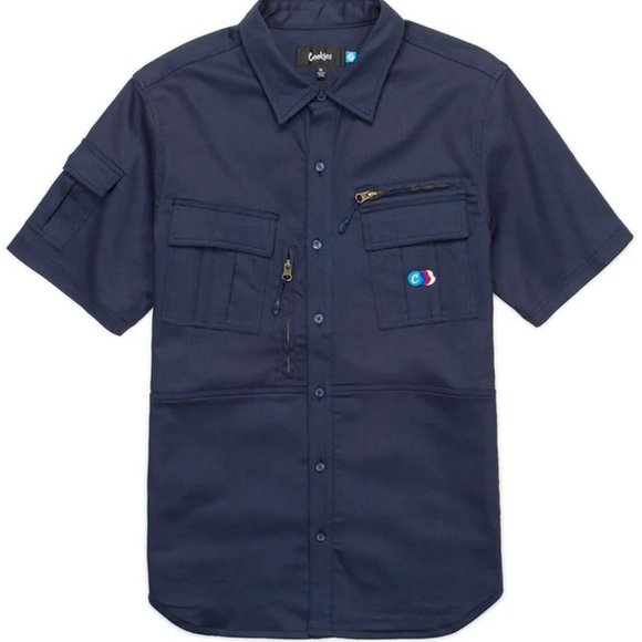 Cookies Other - Navy Cookies Back To Back S/S Woven Shirt With Pockets